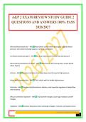 A&P 2 EXAM REVIEW STUDY GUIDE 2 QUESTIONS AND ANSWERS 100&percnt; PASS 2026&sol;2027
