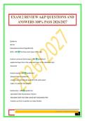 EXAM 2 REVIEW A&P QUESTIONS AND ANSWERS 100&percnt; PASS 2026&sol;2027