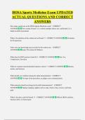 HOSA Sports Medicine Exam UPDATED  ACTUAL QUESTIONS AND CORRECT  ANSWERS