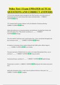 Police Test 1 Exam UPDATED ACTUAL  QUESTIONS AND CORRECT ANSWERS