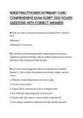 NURSE PRACTITIONERS IN PRIMARY CARE I COMPREHENSIVE EXAM SCRIPT 2026 SOLVED QUESTIONS WITH CORRECT ANSWERS