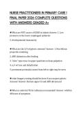 NURSE PRACTITIONERS IN PRIMARY CARE I FINAL PAPER 2026 COMPLETE QUESTIONS WITH ANSWERS GRADED A&plus;