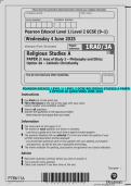 Pearson Edexcel Level 1&sol;Level 2 GCSE Religious Studies A Paper 3 Option 3A Questions &ndash; June 2025
