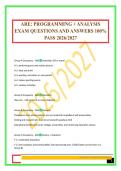 ARE&colon; PROGRAMMING &plus; ANALYSIS EXAM QUESTIONS AND ANSWERS 100&percnt; PASS 2026&sol;2027