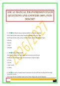 ASE A3 MANUAL TRANSMISSION EXAM QUESTIONS AND ANSWERS 100&percnt; PASS 2026&sol;2027