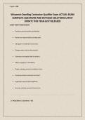 Wisconsin Dwelling Contractor Qualifier Exam ACTUAL EXAM COMPLETE QUESTIONS AND DETAILED SOLUTIONS LATEST UPDATE THIS YEAR