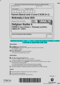 Pearson Edexcel Level 1&sol;Level 2 GCSE Religious Studies A Paper 3 Option 3C Questions &ndash; June 2025