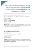 Dubai Real Estate Regulations Exam 2026&sol;2027 Actual Exam &vert; 140 Must-Know Questions & Verified Answers &vert; Detailed Rationales &vert; Pass Guaranteed - A&plus; Graded