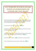 AST&colon; OVERVIEW OF OUR PLANETARY SYSTEM&period; EXAM QUESTIONS AND ANSWERS 100&percnt; PASS 2026&sol;2027