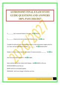 ASTRONOMY FINAL EXAM STUDY GUIDE QUESTIONS AND ANSWERS 100&percnt; PASS 2026&sol;2027