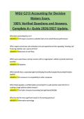 WGU C213 Accounting for Decision Makers 2026&sol;2027 Complete Exam Material with Verified Questions and Answers