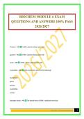 BIOCHEM MODULE 6 EXAM QUESTIONS AND ANSWERS 100&percnt; PASS 2026&sol;2027