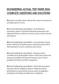 BOOKKEEPING ACTUAL TEST PAPER 2026 COMPLETE QUESTIONS AND SOLUTIONS