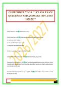 COREPOWER YOGA C1 CLASS&period; EXAM QUESTIONS AND ANSWERS 100&percnt; PASS 2026&sol;2027