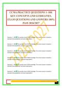 CCMA PRACTICE QUESTIONS 1&ndash;100&colon; KEY CONCEPTS AND GUIDELINES&period; EXAM QUESTIONS AND ANSWERS 100&percnt; PASS 2026&sol;2027