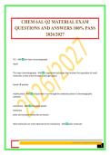CHEM 6AL Q2 MATERIAL EXAM QUESTIONS AND ANSWERS 100&percnt; PASS 2026&sol;2027