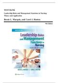 TEST BANK  Leadership Roles and Management Functions in Nursing&colon;  Theory and Application  Bessie L&period; Marquis&comma; and Carol J&period; Huston  9th Edition