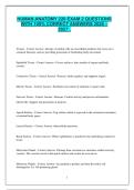 HUMAN ANATOMY 220 EXAM 2 QUESTIONS WITH 100&percnt; CORRECT ANSWERS 2026 &ndash; 2027 &period;