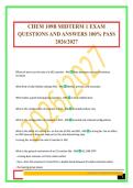 CHEM 109B MIDTERM 1 EXAM QUESTIONS AND ANSWERS 100&percnt; PASS 2026&sol;2027