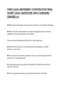 OHIO LEAD ABATEMENT CONTRACTOR FINAL SCRIPT 2026 QUESTIONS WITH ANSWERS GRADED A&plus;