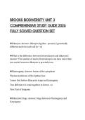 BROOKS BIODIVERSITY UNIT 3 COMPREHENSIVE STUDY GUIDE 2026 FULLY SOLVED QUESTION SET