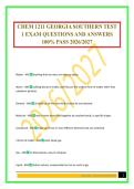 CHEM 1211 GEORGIA SOUTHERN TEST 1 EXAM QUESTIONS AND ANSWERS 100&percnt; PASS 2026&sol;2027