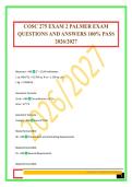 COSC 275 EXAM 2 PALMER EXAM QUESTIONS AND ANSWERS 100&percnt; PASS 2026&sol;2027