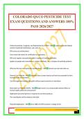 COLORADO QS&sol;CO PESTICIDE TEST EXAM QUESTIONS AND ANSWERS 100&percnt; PASS 2026&sol;2027