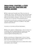 OM300 EXAM 1 CHAPTERS 1-4 STUDY GUIDE 2026 FULL QUESTIONS AND VERIFIED ANSWERS