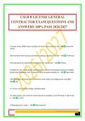 CSLB B LICENSE GENERAL CONTRACTOR EXAM QUESTIONS AND ANSWERS 100&percnt; PASS 2026&sol;2027