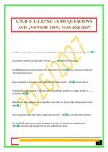 CSLB B- LICENSE EXAM QUESTIONS AND ANSWERS 100&percnt; PASS 2026&sol;2027