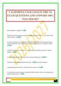 CALIFORNIA CSLB C10 ELECTRICAL EXAM QUESTIONS AND ANSWERS 100&percnt; PASS 2026&sol;2027