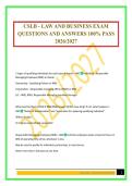 CSLB - LAW AND BUSINESS EXAM QUESTIONS AND ANSWERS 100&percnt; PASS 2026&sol;2027