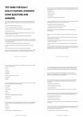 NUR 435 Final Exam Upgraded Test Bank Questions & Answers for Adult Health Nursing &sol; Score 100&percnt; &sol; 2025 Update Exam Prep