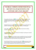FLORAL 2 SPRING SEMESTER FINAL REVIEW EXAM QUESTIONS AND ANSWERS 100&percnt; PASS 2026&sol;2027