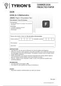 GCSE OCR MATH 3F OCR&lowbar;060444 PREDICTED PAPER SUMMER JUNE 2026