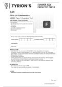GCSE OCR MATH 1F OCR&lowbar;060418 PREDICTED PAPER SUMMER JUNE 2026