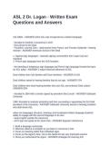 ASL 2 Dr&period; Logan - Written Exam Questions and Answers