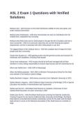 ASL 2 Exam 1 Questions with Verified Solutions