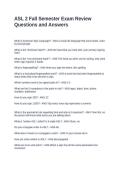 ASL 2 Fall Semester Exam Review Questions and Answers