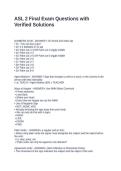 ASL 2 Final Exam Questions with Verified Solutions
