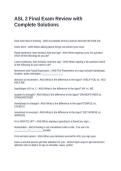ASL 2 Final Exam Review with Complete Solutions