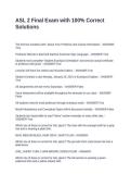 ASL 2 Final Exam with 100&percnt; Correct Solutions