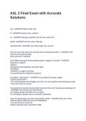 ASL 2 Final Exam with Accurate Solutions