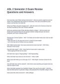 ASL 2 Semester 2 Exam Review Questions and Answers