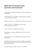 NBCE Part II Principles Exam Questions and Answers