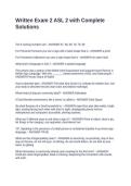 Written Exam 2 ASL 2 with Complete Solutions