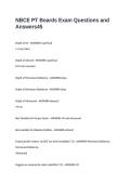 NBCE PT Boards Exam Questions and Answers