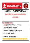 NUTR 221 MIDTERM EXAM    QUESTIONS WITH COMPLETE SOLUTIONS    LATEST 2026 