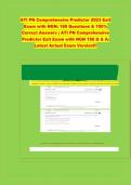 ATI PN Comprehensive Predictor 2023 Exit Exam with NGN&colon; 180 Questions & 100&percnt; Correct Answers &vert; ATI PN Comprehensive Predictor Exit Exam with NGN 180 Q & A&colon; Latest Actual Exam Version&excl;&excl;&excl;